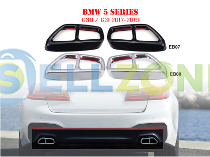 Διπλές μεταλλικές ακροφυσιές εξατμισης με αυτοκόλλητα για BMW 5 G30 G31 - EB07/EB08